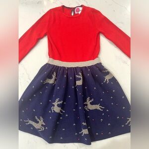 Mini Boden Holiday Sweater Dress, sz 7-8